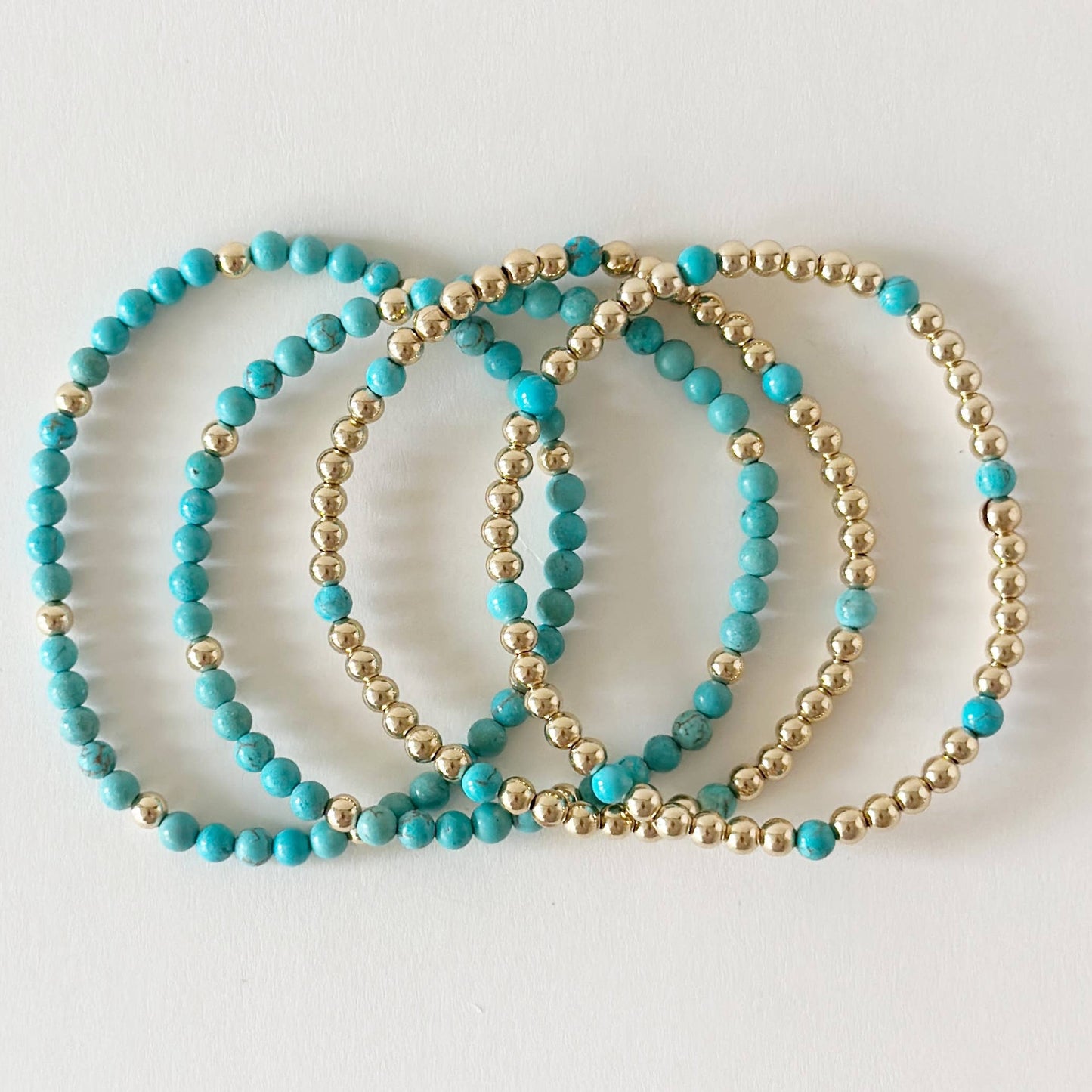 Chelsea Bracelets, Turquoise: Gold with Turquoise