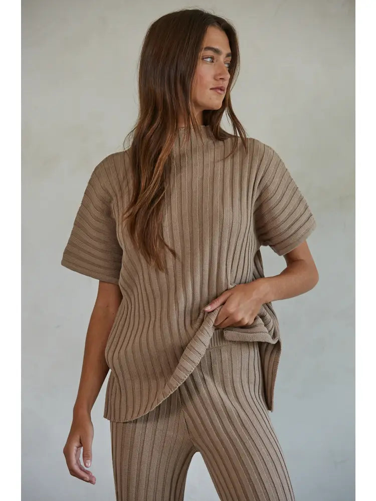 Ribbed Pullover and Pant Set