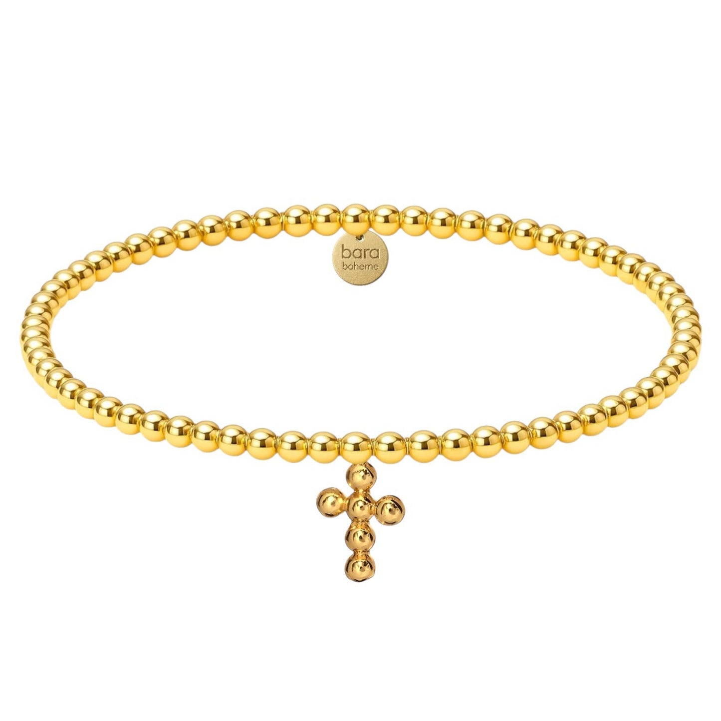 Bubble Cross Charm | Gold Filled Beaded Bracelet