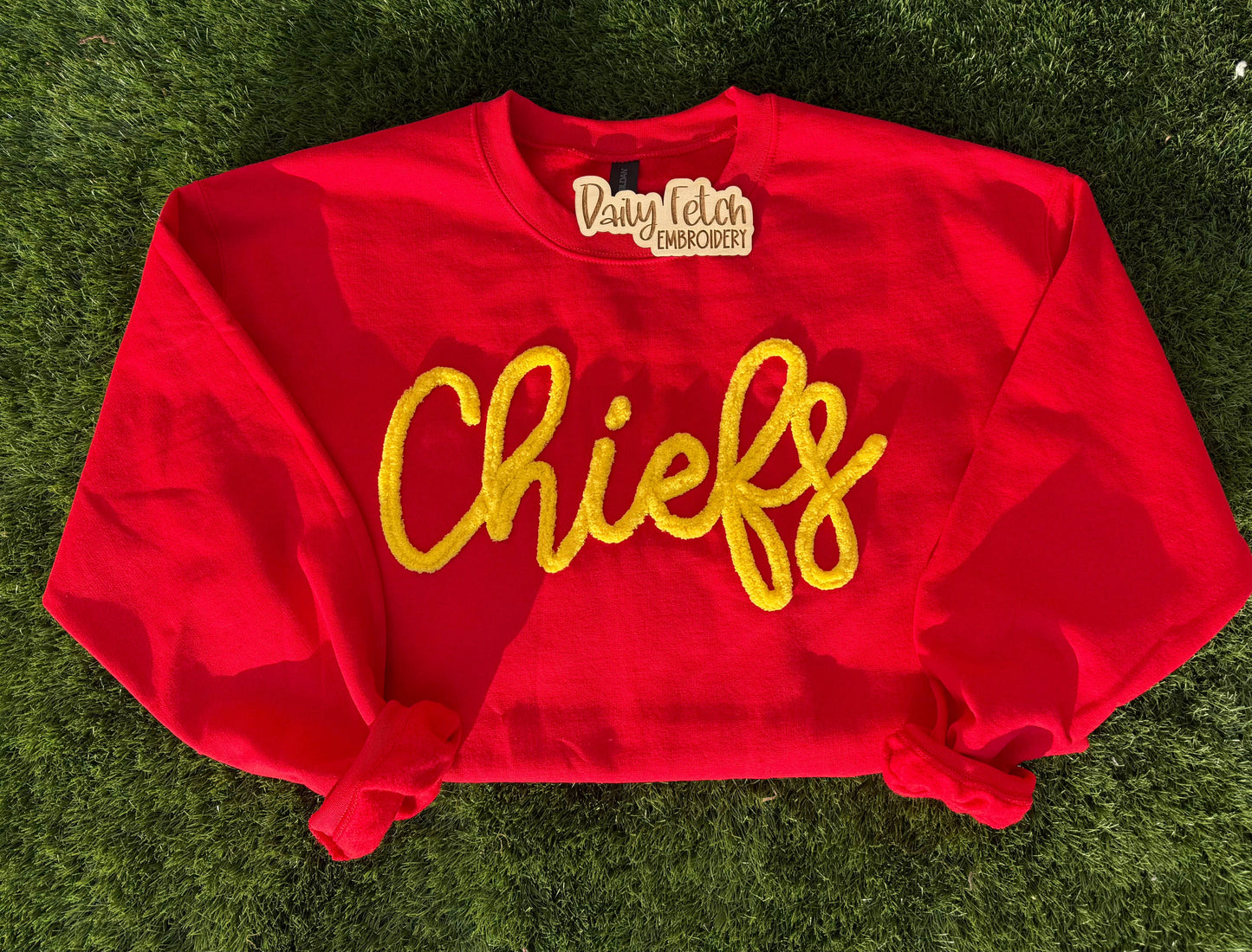 Chiefs Yarn Embroidered Sweatshirt: Red