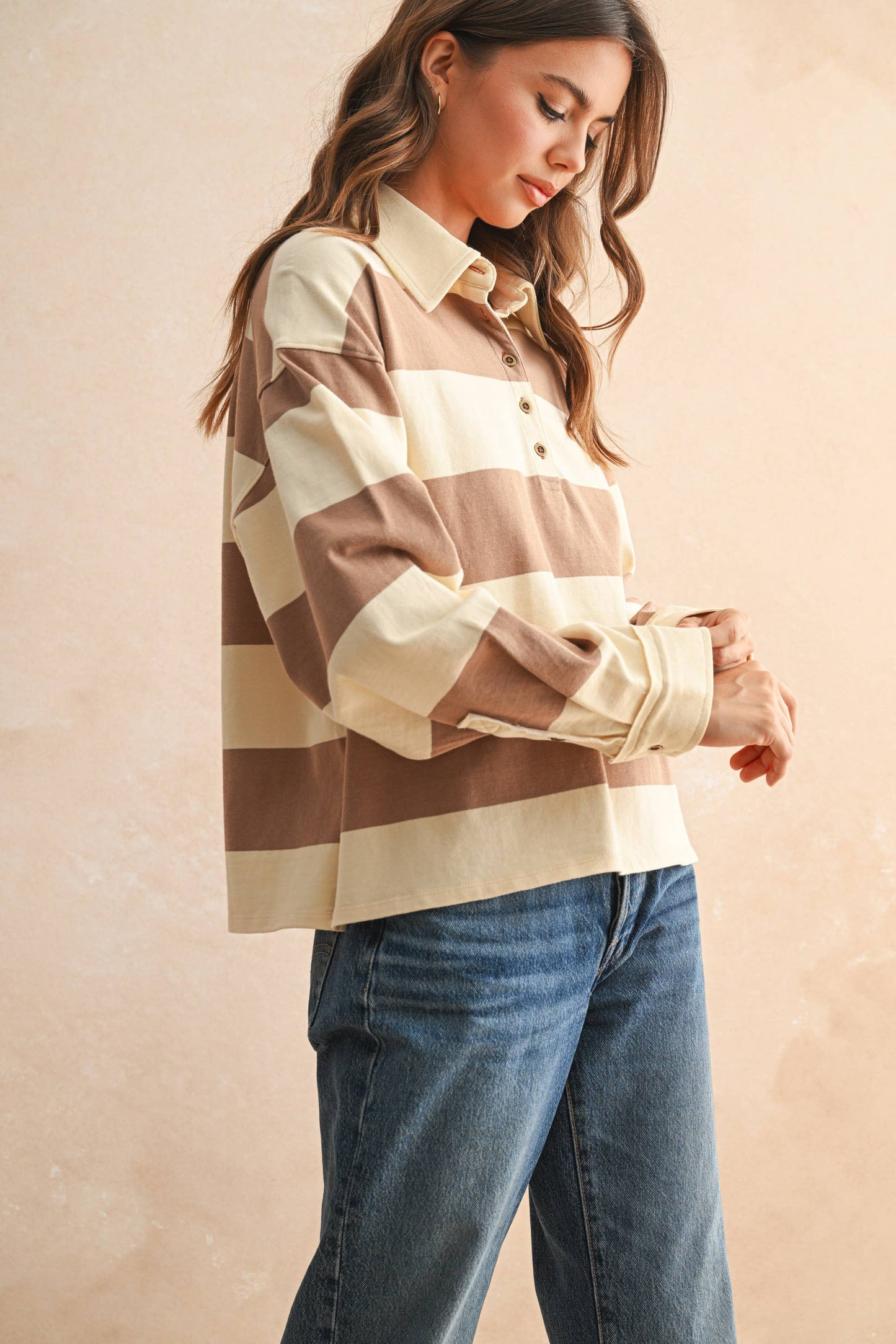 Long Sleeve Wide Panel Knit Shirt