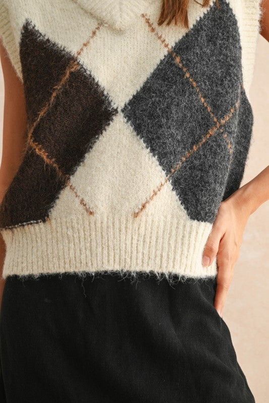 Argyle Pattern Sweater Vest
