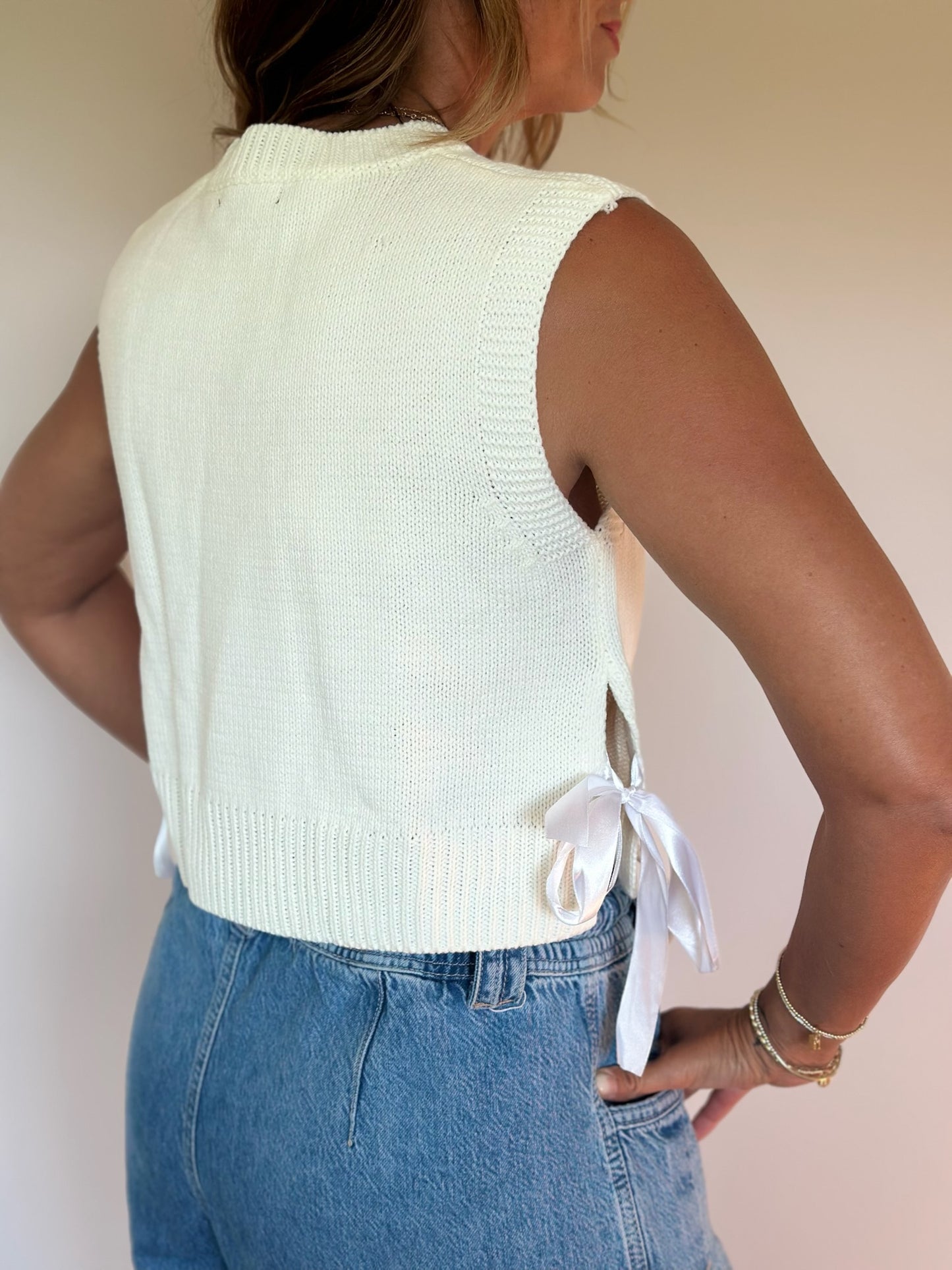 Mia Side Tie Sweater Vest