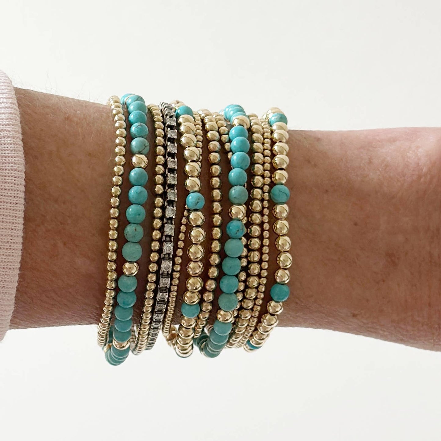 Chelsea Bracelets, Turquoise: Gold with Turquoise
