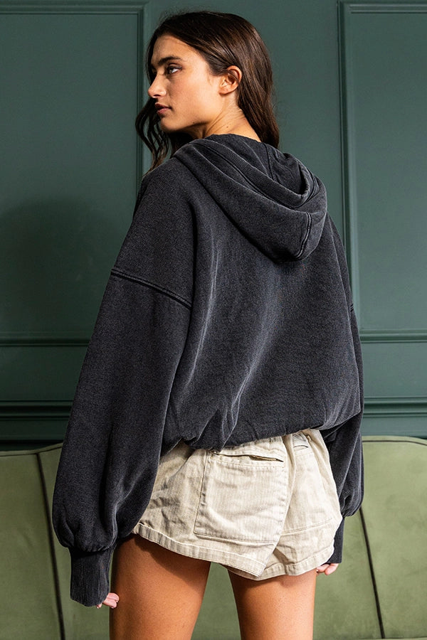 Oversize Fit Washed Pullover Hoodie