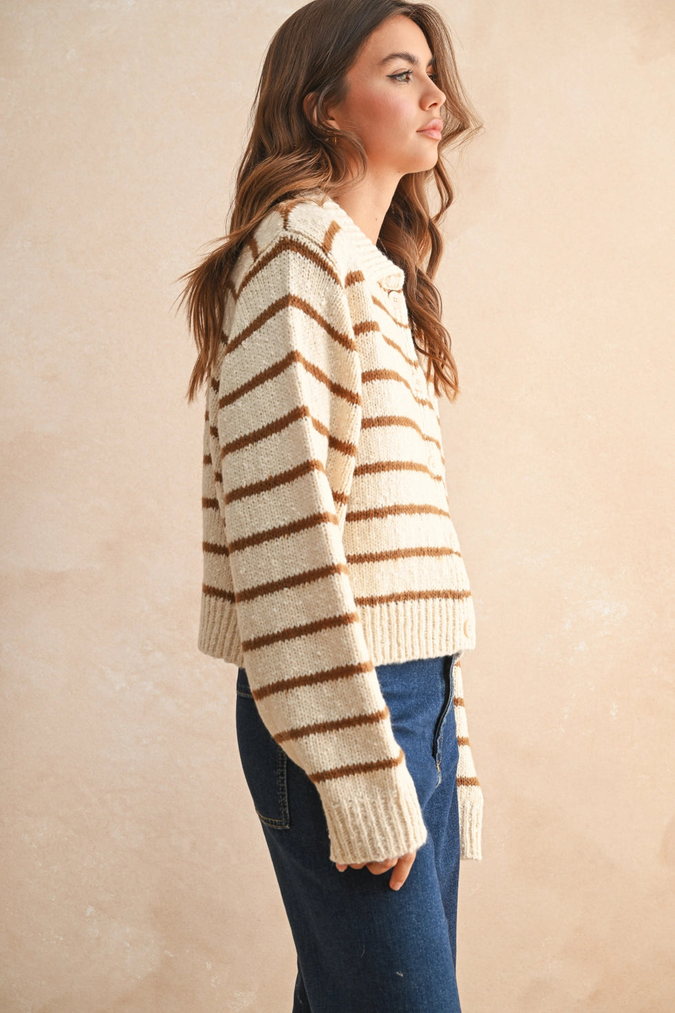 Striped Knitted Cardigan