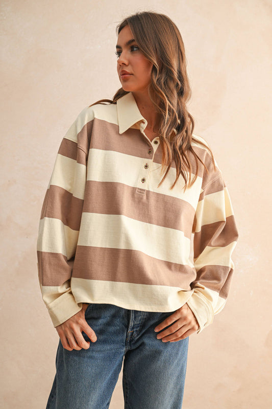 Long Sleeve Wide Panel Knit Shirt