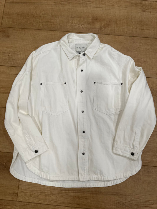 Washed Snap Button Denim Shacket