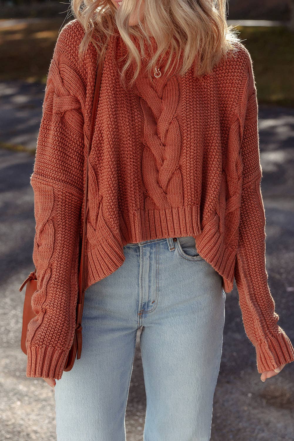 Slouchy Textured Knit Sweater