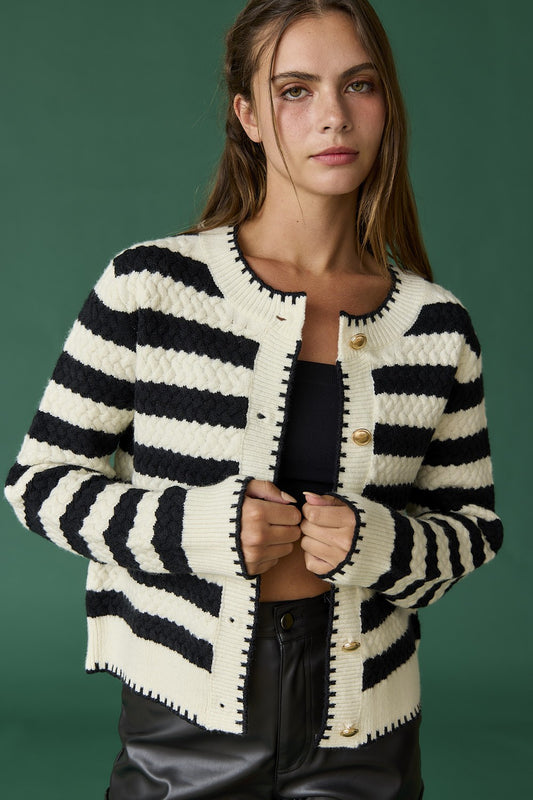 Mia Striped Cardigan