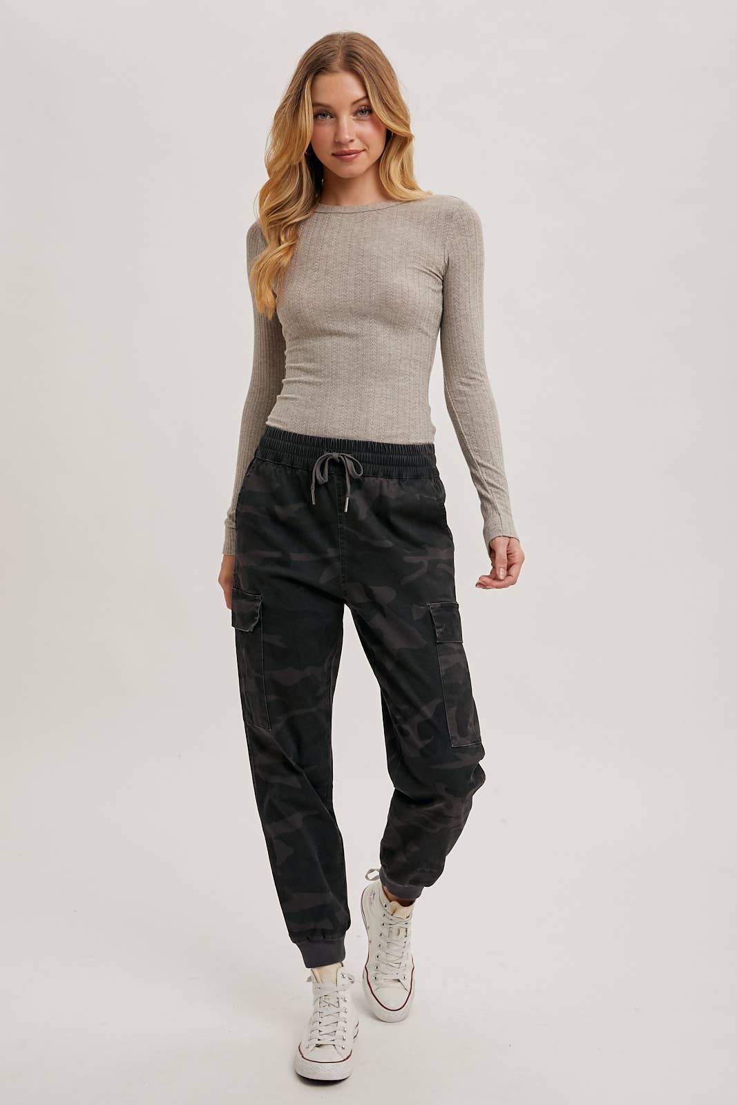 CAMO CARGO JOGGER PANTS: OLIVE COMBO