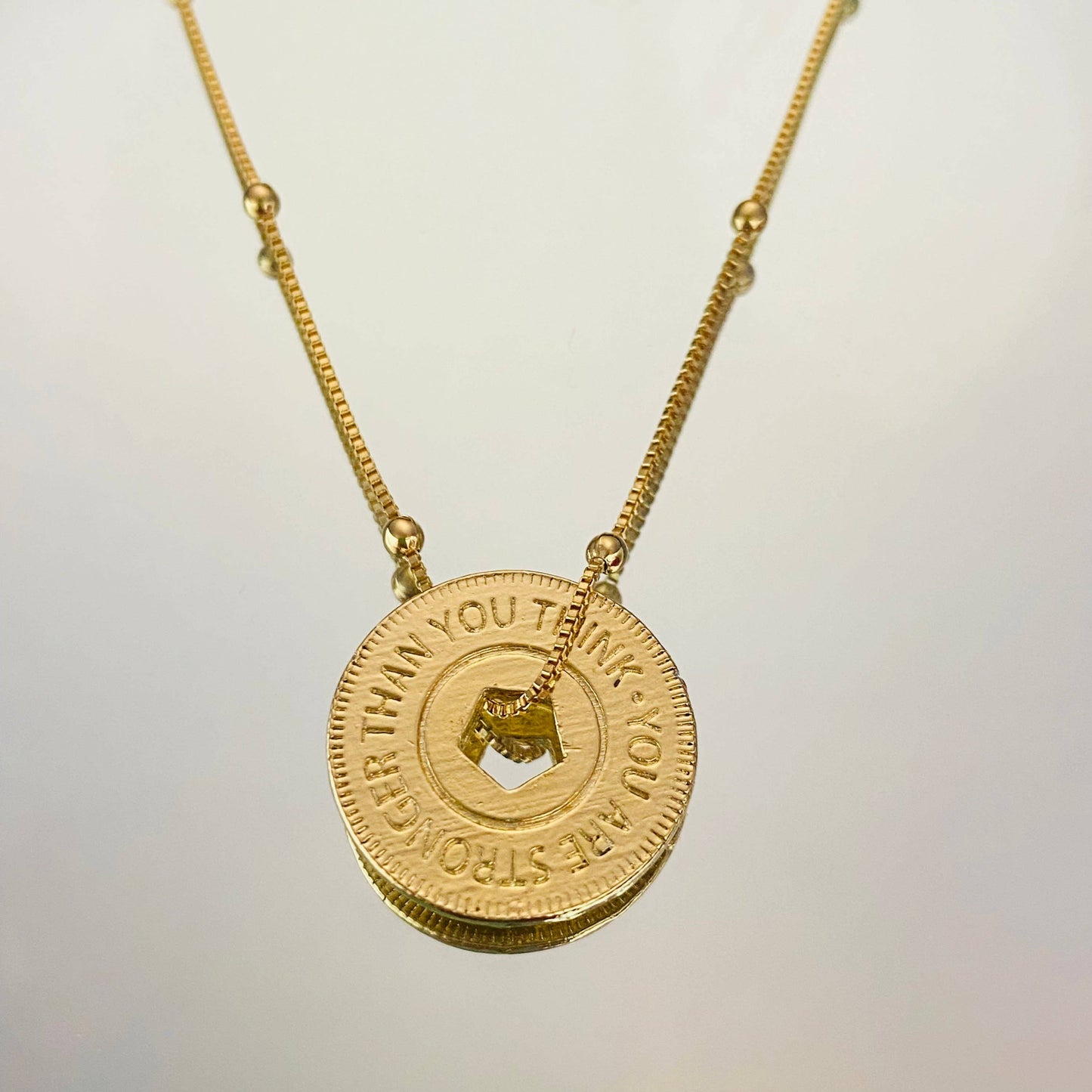 You Are Stronger Than You Think Necklace: Box Chain