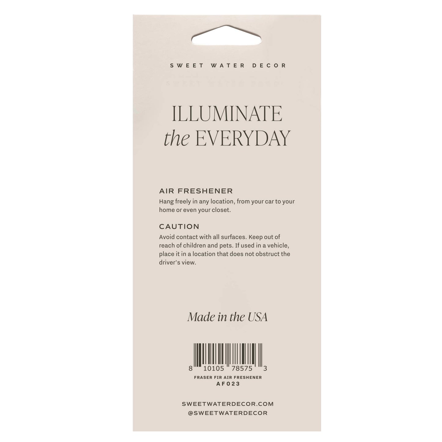 Fraser Fir Hanging Air Freshener - Christmas Decor