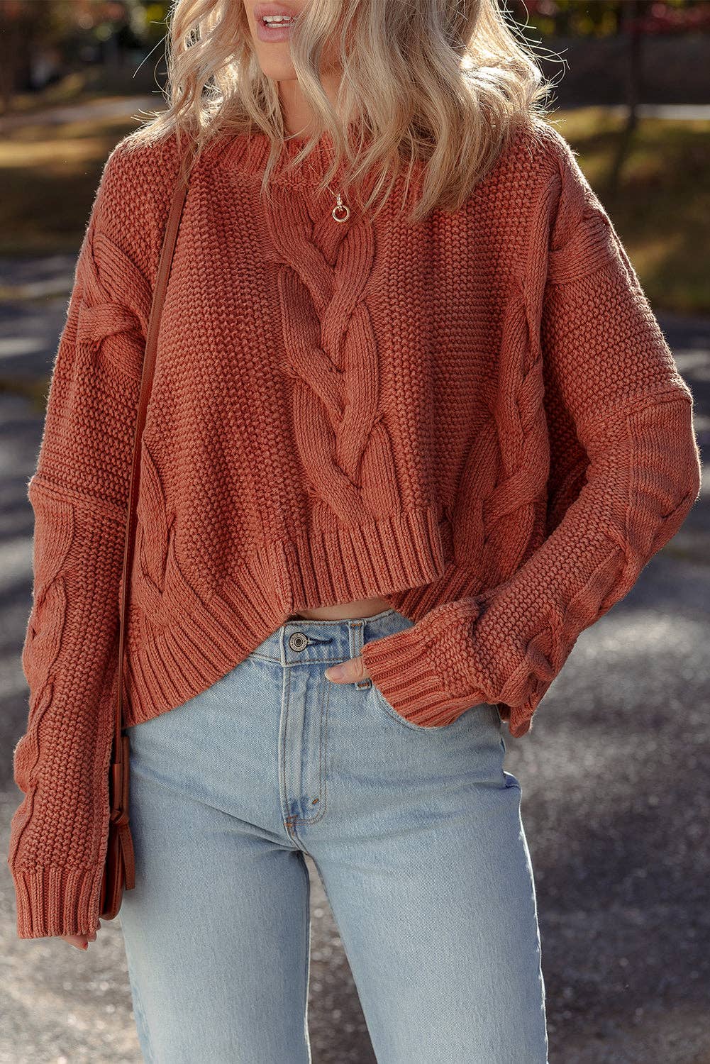 Slouchy Textured Knit Sweater