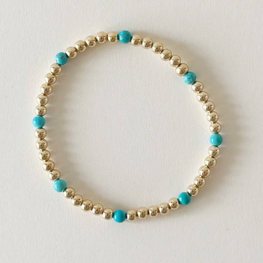 Chelsea Bracelets, Turquoise: Gold with Turquoise