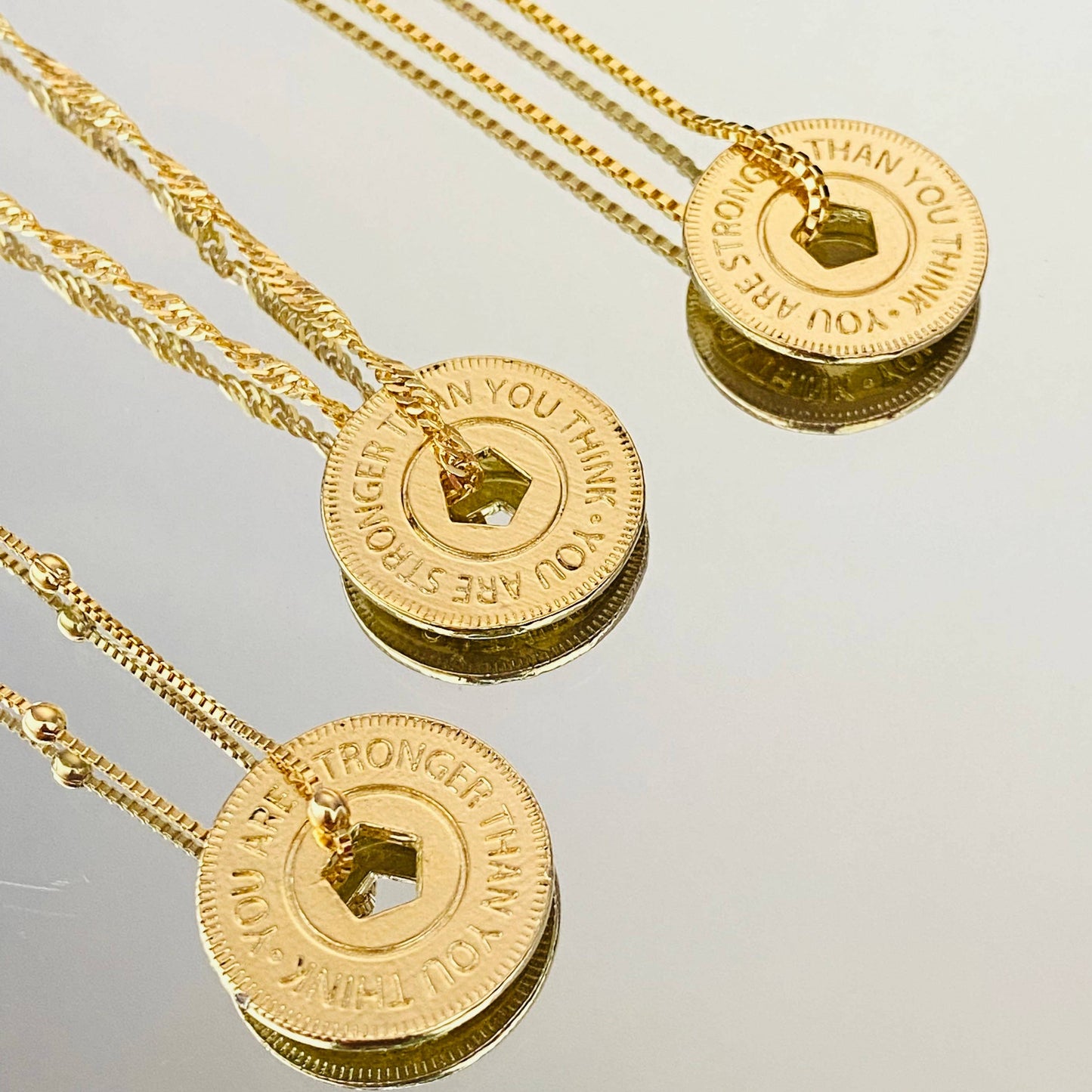 You Are Stronger Than You Think Necklace: Box Chain