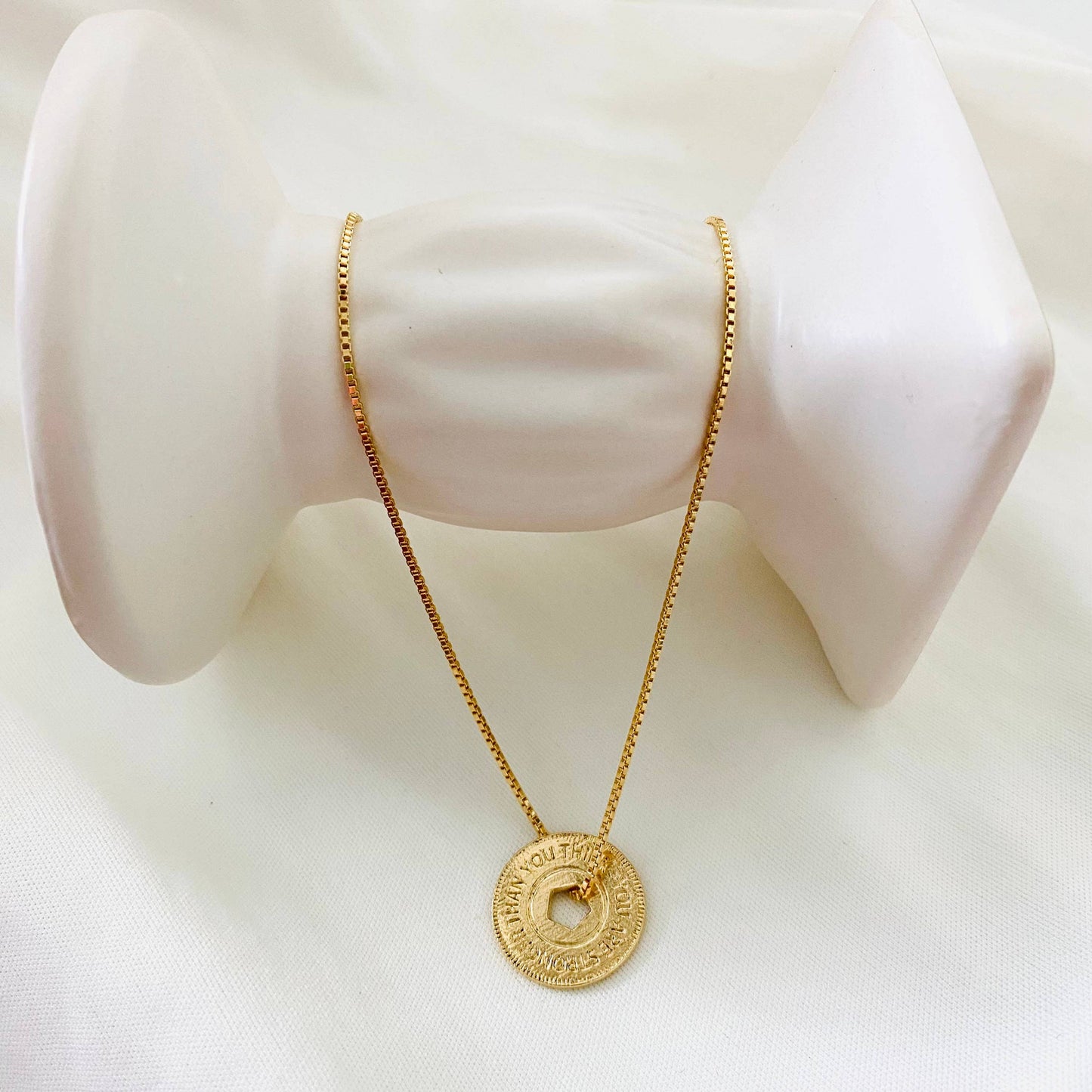 You Are Stronger Than You Think Necklace: Box Chain