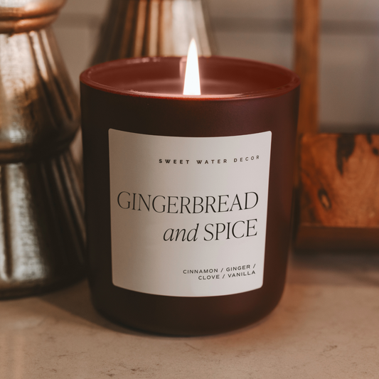 Gingerbread and Spice 15 oz Matte Soy Candle