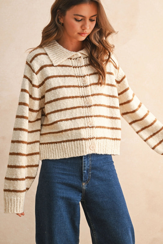Striped Knitted Cardigan