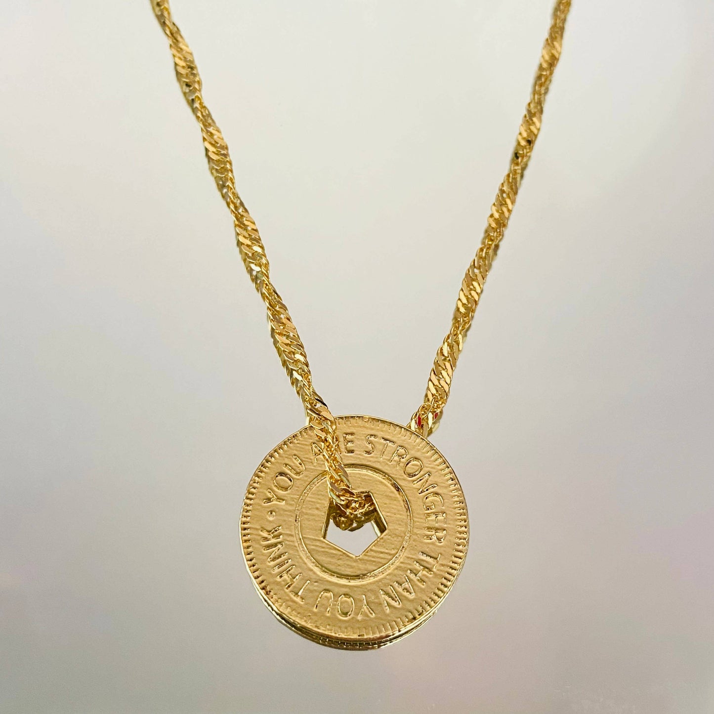 You Are Stronger Than You Think Necklace: Box Chain