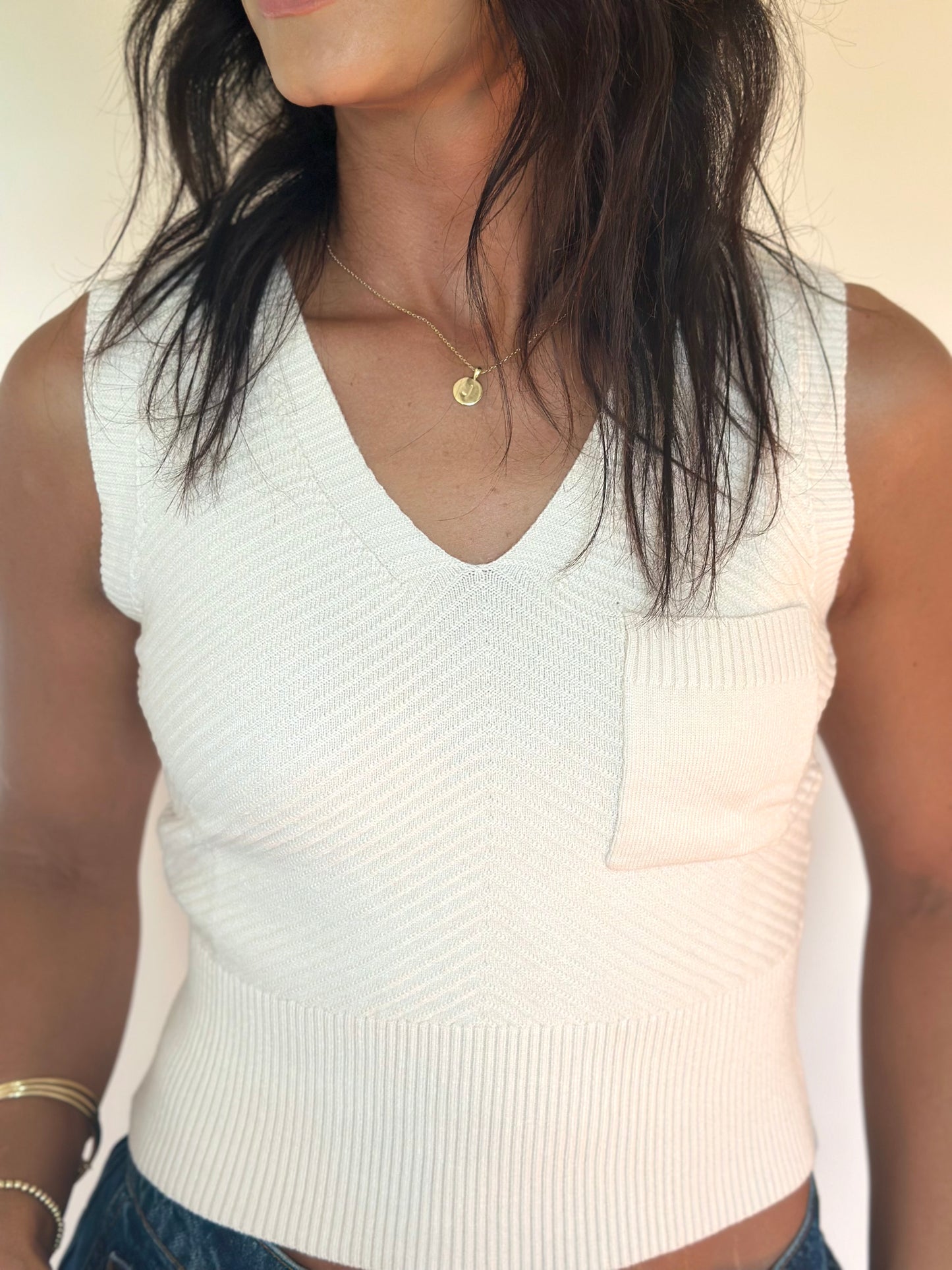 Hailey V-neck Front Pocket Tank Top