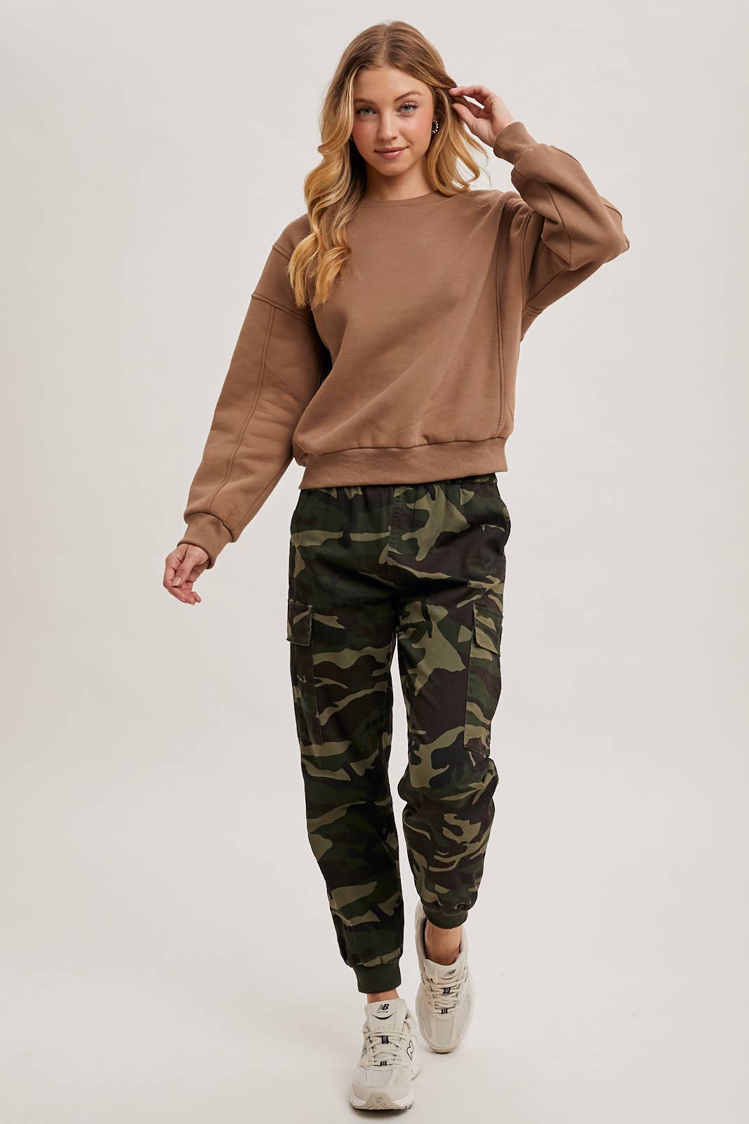 CAMO CARGO JOGGER PANTS: OLIVE COMBO