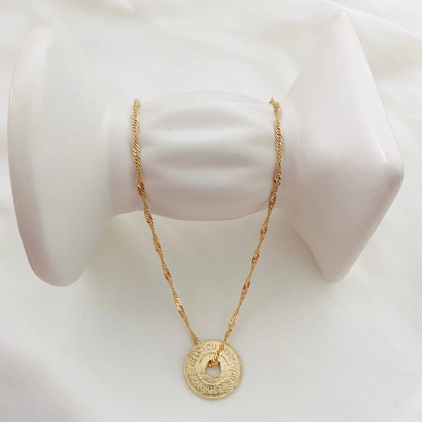 You Are Stronger Than You Think Necklace: Box Chain