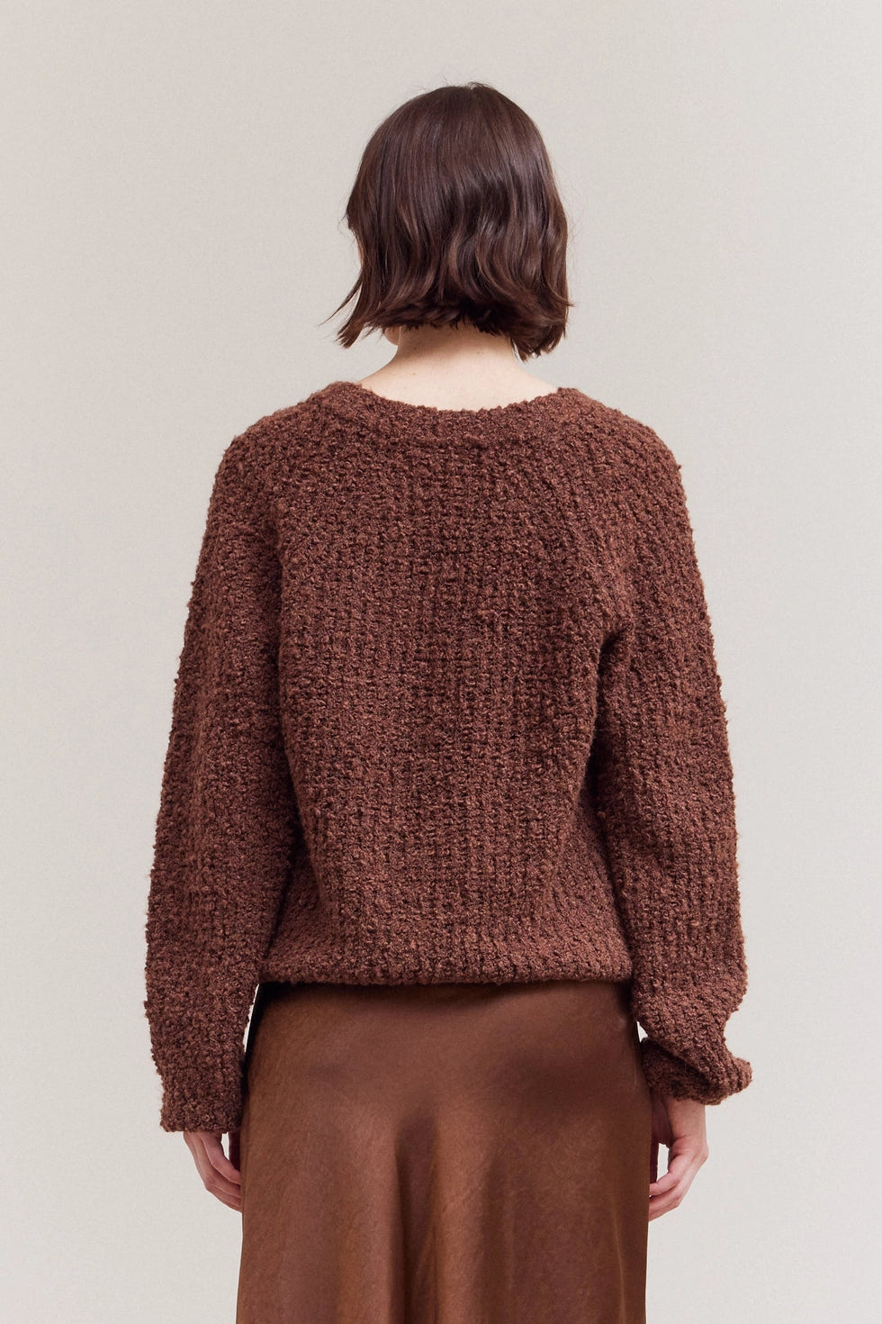 Opened V-Neck Sweater Top