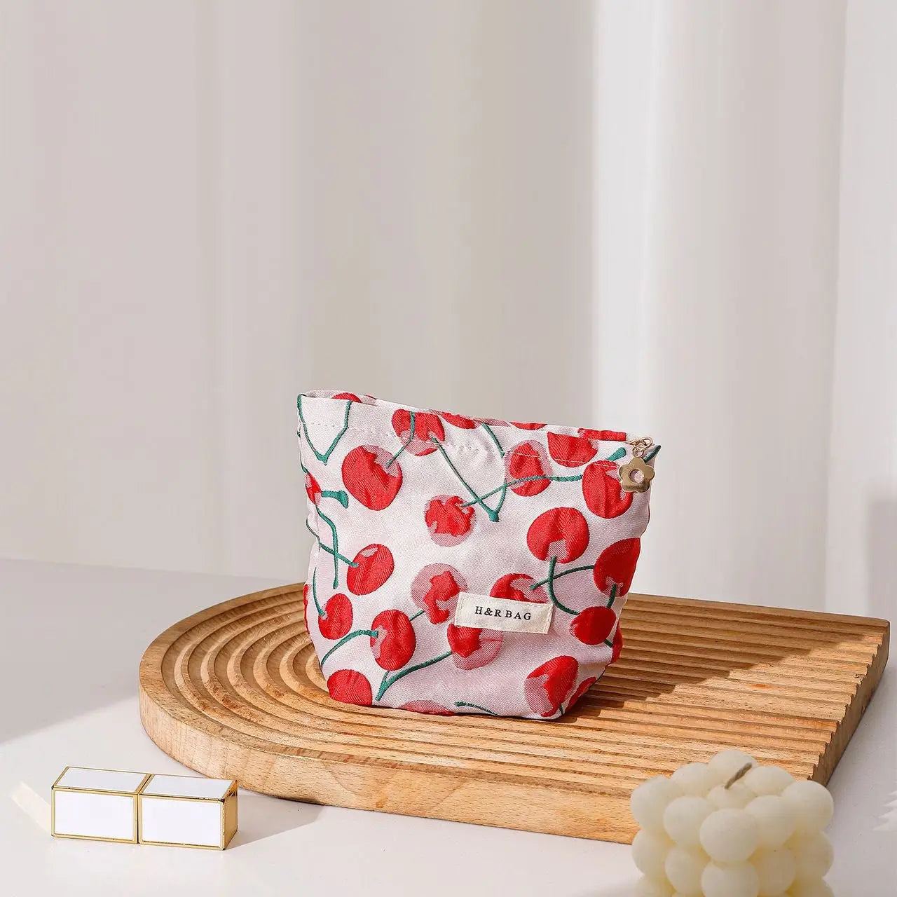 Cute Red Cherry Portable Storage Pouch
