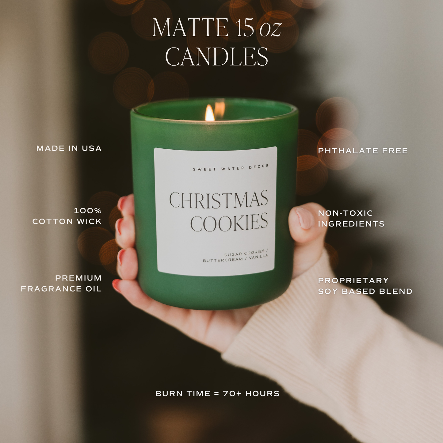 Christmas Cookies 15 oz Matte Soy Candle