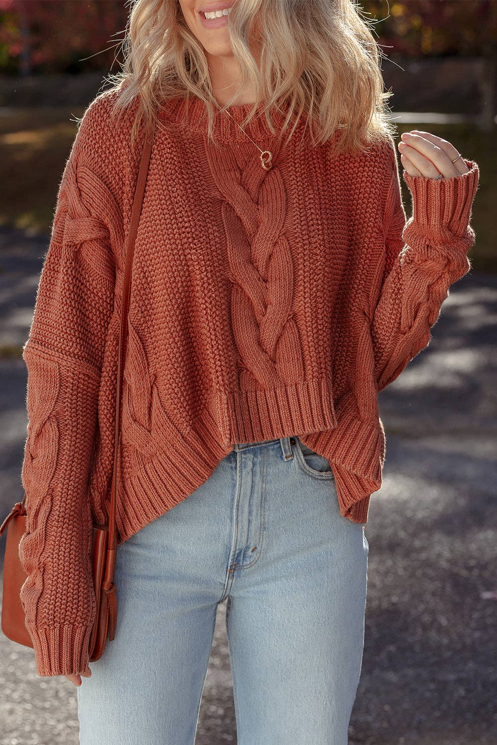 Slouchy Textured Knit Sweater