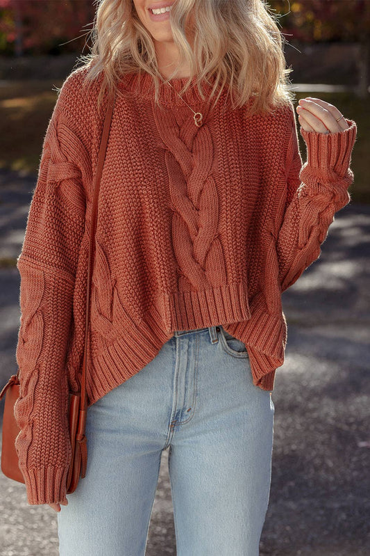 Slouchy Textured Knit Sweater